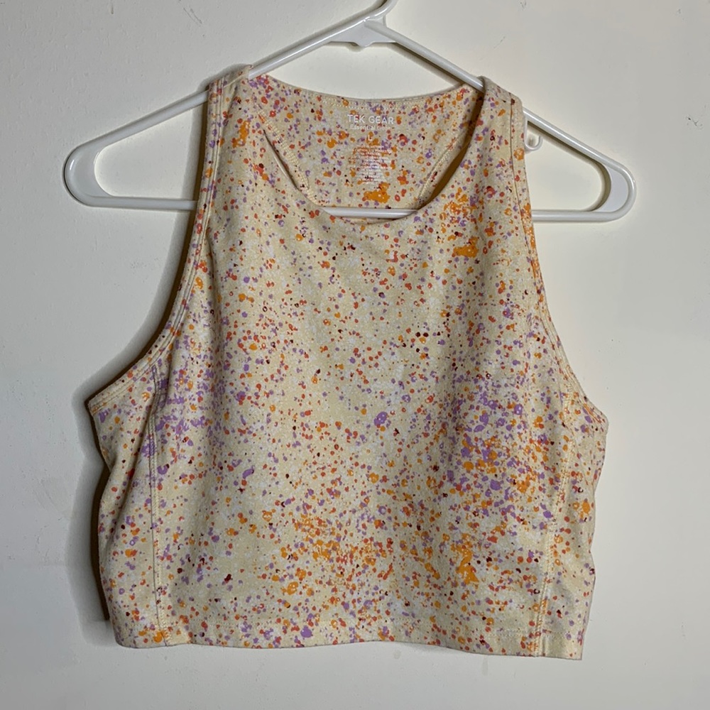 TEK GEAR Essential Gear Confetti Sports Bra Size L